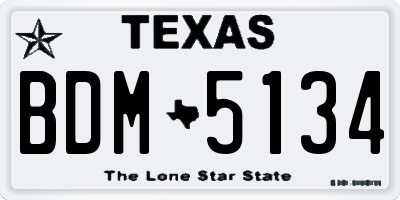 TX license plate BDM5134
