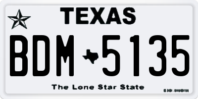 TX license plate BDM5135