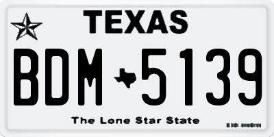 TX license plate BDM5139