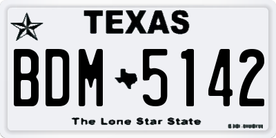 TX license plate BDM5142