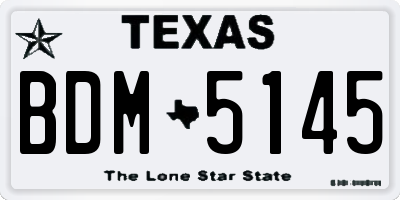 TX license plate BDM5145