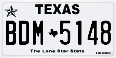 TX license plate BDM5148