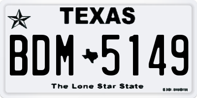 TX license plate BDM5149