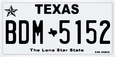 TX license plate BDM5152