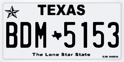 TX license plate BDM5153