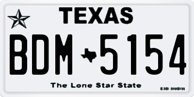 TX license plate BDM5154