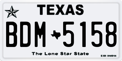 TX license plate BDM5158