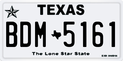 TX license plate BDM5161
