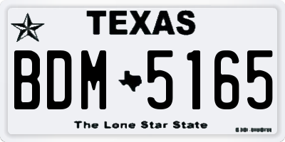 TX license plate BDM5165