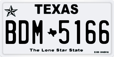 TX license plate BDM5166