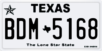 TX license plate BDM5168