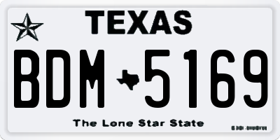 TX license plate BDM5169