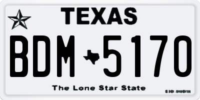 TX license plate BDM5170