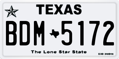 TX license plate BDM5172