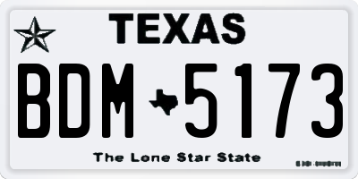 TX license plate BDM5173