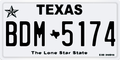 TX license plate BDM5174