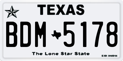 TX license plate BDM5178