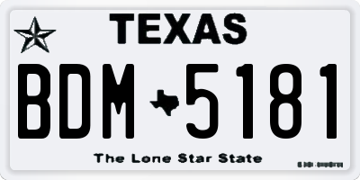 TX license plate BDM5181
