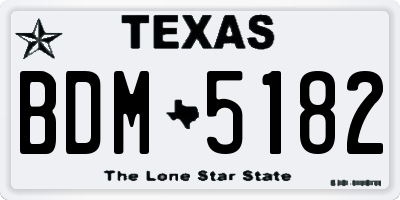 TX license plate BDM5182