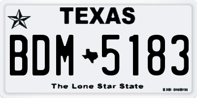 TX license plate BDM5183