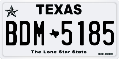 TX license plate BDM5185