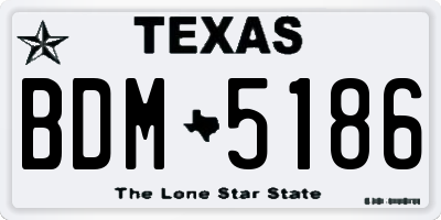 TX license plate BDM5186