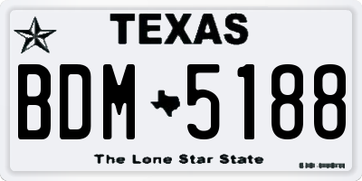 TX license plate BDM5188