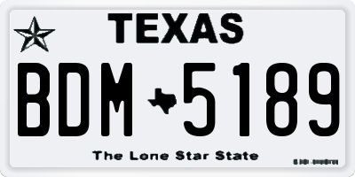 TX license plate BDM5189