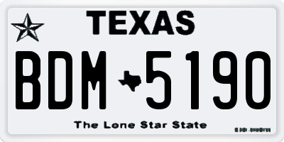 TX license plate BDM5190