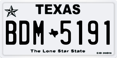 TX license plate BDM5191