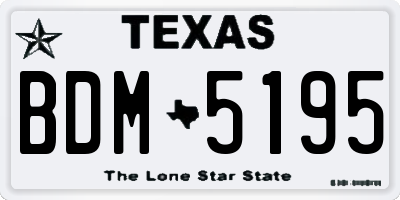 TX license plate BDM5195