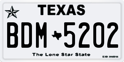 TX license plate BDM5202