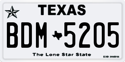 TX license plate BDM5205
