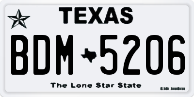 TX license plate BDM5206
