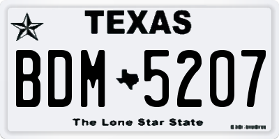 TX license plate BDM5207