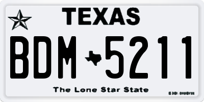 TX license plate BDM5211