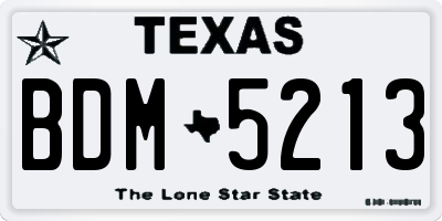 TX license plate BDM5213