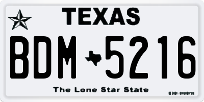 TX license plate BDM5216