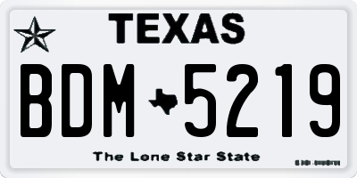TX license plate BDM5219