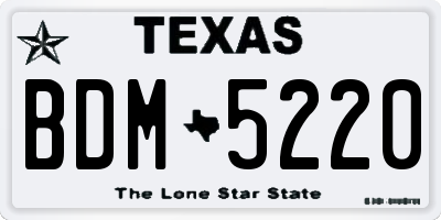 TX license plate BDM5220
