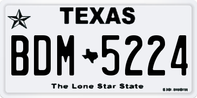 TX license plate BDM5224