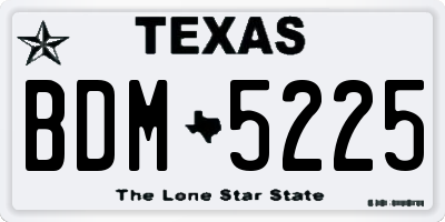 TX license plate BDM5225