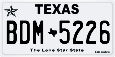 TX license plate BDM5226
