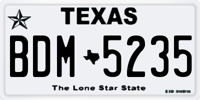 TX license plate BDM5235
