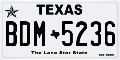 TX license plate BDM5236