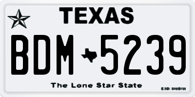 TX license plate BDM5239