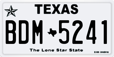 TX license plate BDM5241