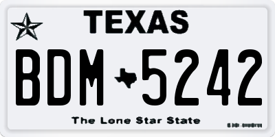 TX license plate BDM5242