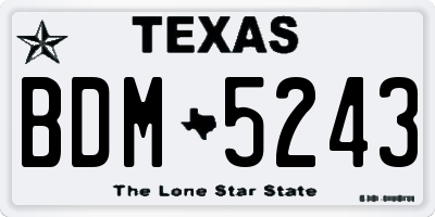 TX license plate BDM5243