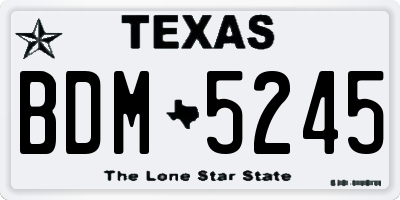 TX license plate BDM5245